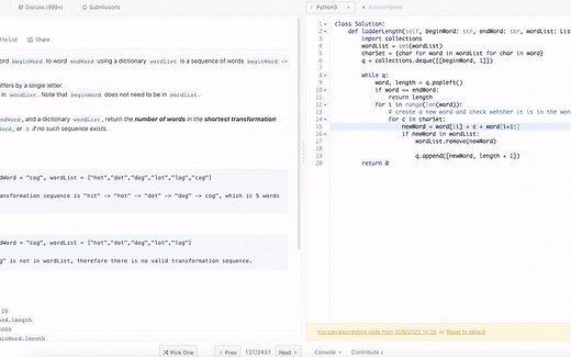 【Leetcode】【Hard】127. Word Ladder