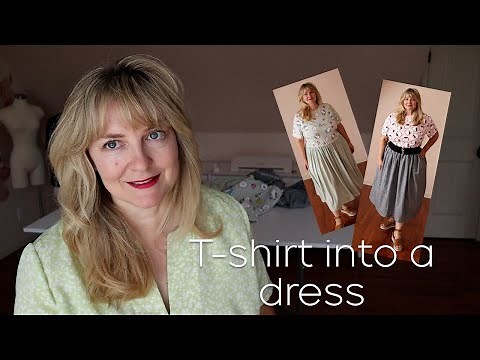 Easy T-shirt Into Dress With Pockets - No pattern needed - Hello Kitty