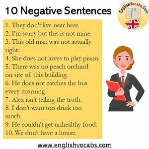 What are 10 examples of negative sentences? [2025] | QAQooking.wiki
