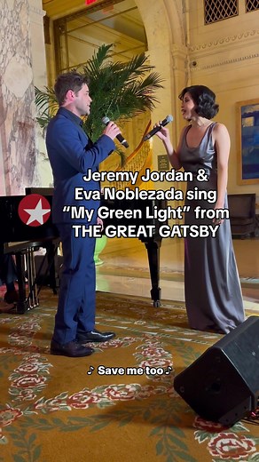 Eva Noblezada & Jeremy Jordan dazzle with THE GREAT GATSBY’s “My Green Light” at The Palm Court of the legendary Plaza Hotel in New York City. See you on Broadway March 29th, old sport 🍾 Music by Jason Howland, Lyrics by Nathan Tysen #thegreatgatsby #greatgatsby #gatsbybway #bwaygatsby #jeremyjordan #evanoblezada #broadway #bway #musicaltheatre #musicals #fscottfitzgerald