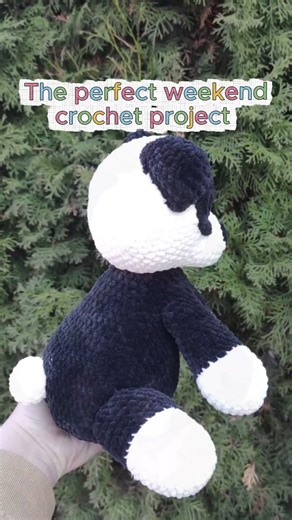 Cute Plush Panda Crochet Pattern 🐼 (360° Tour!) #shorts #amigurumi