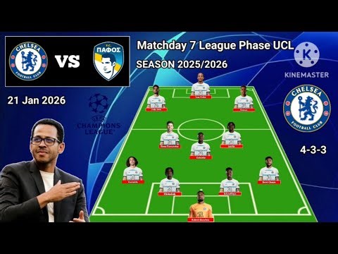 Chelsea vs Pafos ~ Chelsea 4-3-3 Formations With Lavia Matchday 7 League Phase UCL 2025/2026
