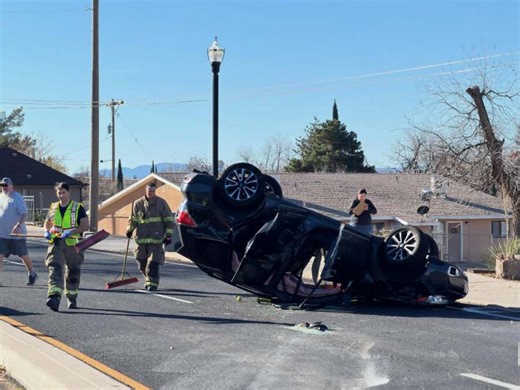 Two-vehicle crash causes rollover in Hurricane, one injured