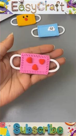 DIY Clay Face Mask Craft | How to Make Miniature Clay Masks (Easy & Cute) 🎭✨| Easy Craft