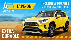AEROGUYS Tape-On Window Deflectors Extra Durable Window Visors Rain Guards Fit for Ford F-150 2015-2025 SuperCab, Sun Visors, Wind Vent Visors, Car Accessories - 4 pcs. AG0721