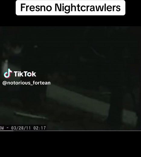 Fresno Nightcrawlers The Fresno Nightcrawler is a mysterious cryptid first brought to public attention in the early 2000s after a piece of nighttime security footage from Fresno, California showed a strange, pale figure gliding across a front lawn. The creature appears small and humanoid, but unlike anything recognizable: it has no visible arms, head, or facial features, and seems to consist almost entirely of two long, thin legs attached to a short torso. Its movement is what makes it especiall