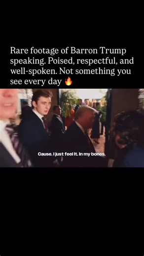 Trumpscar on Instagram: "Barron Trump speaks — a rare moment. Poised, respectful, and well-raised. Class like this stands out these days 🔥👏"