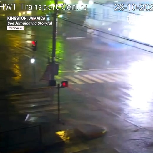 Powerful wind caused a live camera to shake as Hurricane Melissa barrels toward Jamaica early Tuesday morning. | AccuWeather