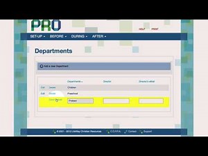 Set-up Features in LifeWay's KidEvent Pro