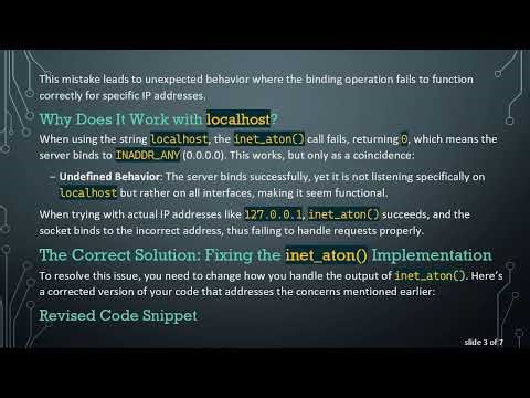 How to Fix inet_aton() Misuse in Your C+ + Socket Programming