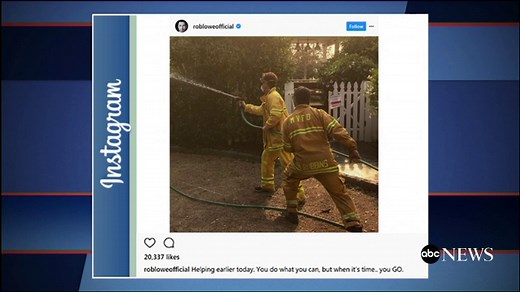 Actor Rob Lowe feeds California firefighters who saved his home