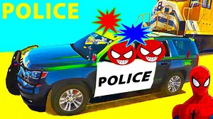 Spiderman and Police Cars Cartoon for Children - Superheroes Drives Cars over the City #spiderman #funnycartoon | Funny Cartoon