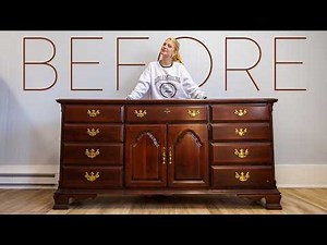 Extreme Dresser Makeover! Faux Wood Finish Tutorial