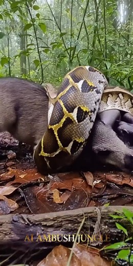 Giant Python Eats Pig