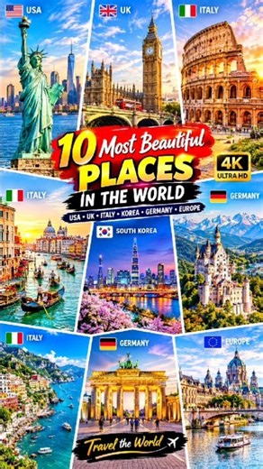 🌍 10 Most Beautiful Places in the World | USA, UK, Italy, South Korea & Germany | London sahar 4K