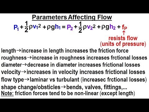 Physics 34.1 Bernoulli's Equation & Flow in Pipes (1 of 38) Parameters Affecting Flow