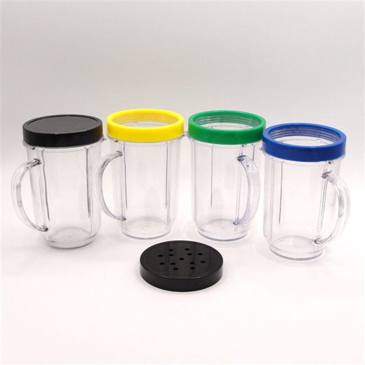 Magic Bullet Replacement Parts 4 Party Mugs 16oz Cups Lip Rings & Shaker Lid - Etsy UK