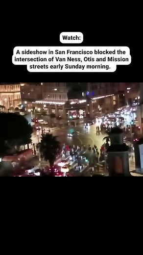 A sideshow blocked traffic at a major #SanFrancisco intersection for around 20 minutes on Sunday morning, an eyewitness who shot video footage of the incident said. #SFStandard #SFNews #BayAreaNews #Sideshow #BayArea | The San Francisco Standard