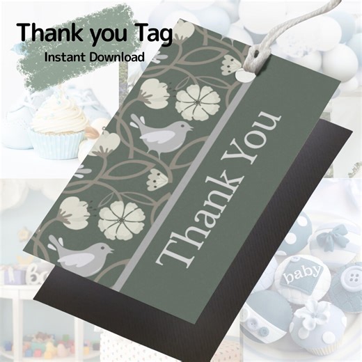 Bird Thank You Tags: Printable Gift Tag Set (instant Download) - Etsy