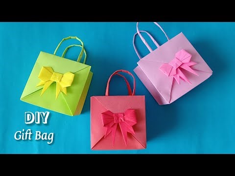 How To Make Paper Gift Bag🛍️ At Home/Simple Origami Gift Bag Tutorial /Shopping Bag✨