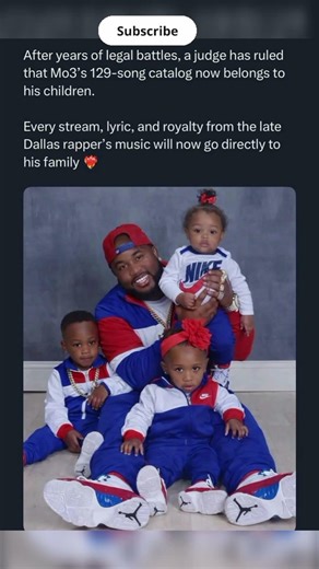 Mo3's 129-song catalog legally awarded to his children after years of battles. 🎤⚖️❤️ #Mo3 #Justice