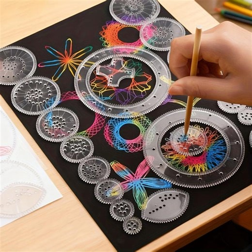 DIY Spirograph Scratch Art Kit, Rainbow Paper Drawing Crafts,(party Favors),gifts for Kids, - Etsy