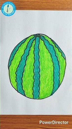 easy drawing of watermelon.#shorts #shortvideo #drawing #foryou