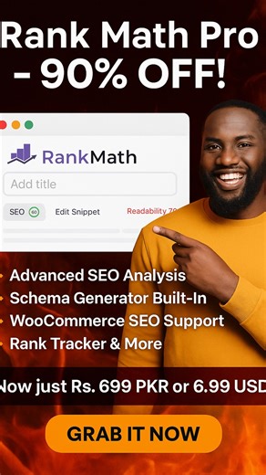Themecraftshub on Instagram: "Rank Math Pro – 90% OFF | The Smartest WordPress SEO Plugin for 2025! 🚀🔥 With Rank Math Pro, you get AI-powered SEO optimization, advanced schema controls, and deep analytics integration — all in one lightweight, fast, and easy-to-use package. 💪 💡 Why Rank Math Pro is the Ultimate SEO Solution ⭐ AI-Powered SEO Suggestions Optimize your content in real-time with Rank Math’s AI-driven assistant — get instant recommendations to improve rankings. ⭐ Keyword Rank Trac