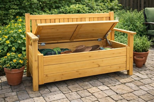 DIY Outdoor Storage Bench Plans | Wooden Garden Seating Blueprint (PDF) - Etsy UK