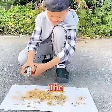 To help his dad achieve his dream of becoming rich, the boy gave his father a bag of gold. #funny