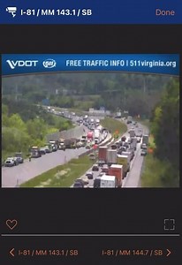 Traffic Alert: On I-81 at mm 142.9 near Roanoke, motorists can expect delays due to a crash. All northbound lanes are closed. Traffic backups on I-81 N are approximately 6 miles. Traffic backups on I-81 S are approximately 4 miles. Seek alternate routes if possible. Visit http://511Virginia.org for traffic updates. | Virginia Department of Transportation