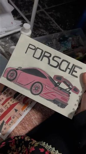Porsche painting #jenubrushstudio #art #drawing #porsche #painting