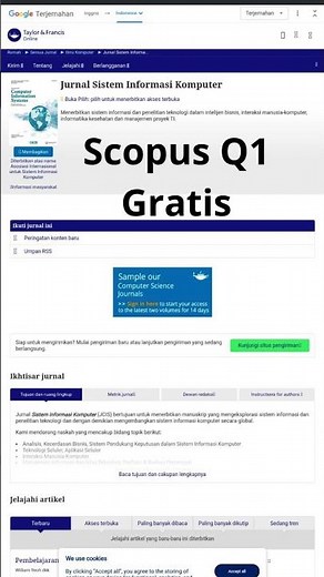 Scopus Q1 Gratis Bidang Sistem Informasi Komputer