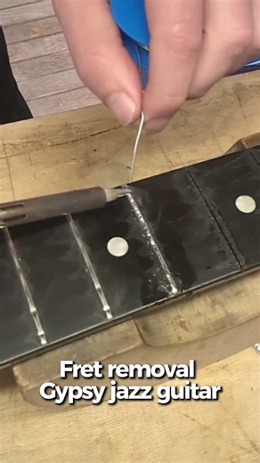 Fret removal on ebony fingerboard (no chip-out) | Luthier ASMR