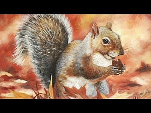 Autumn Squirrel Acrylic Painting LIVE Tutorial
