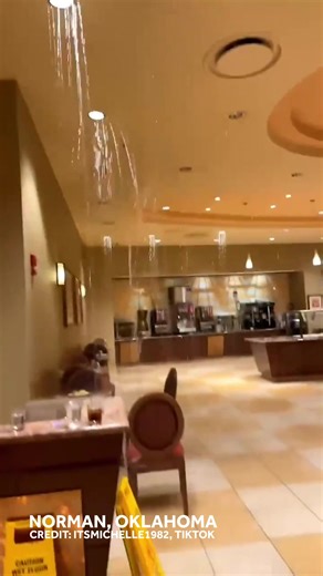“Oh my God”: Wild video captures the moment a hotel lobby ceiling collapses as winter weather slams Norman, Oklahoma. http://www.wmur.com/article/ceiling-collapse-tiktok-hotel-video-oklahoma/70124570 | WMUR-TV