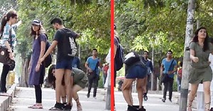 Height Of Embarrassment For This Boy! Girl Pulls Off His Pants In Public & Has Fun