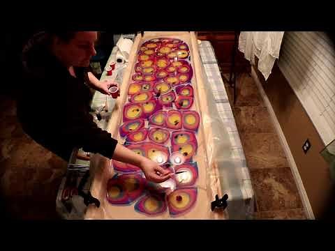 (200) My First Ebru Marbling Silk Scarves!