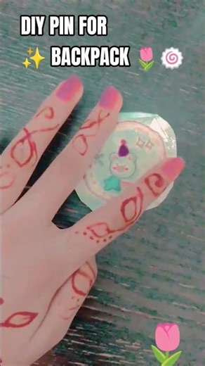 DIY pin for backpack 🌷🍥✨