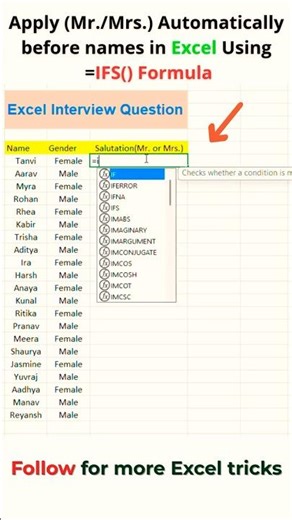 Most Asked Excel Interview Question: IFS Formula Trick!