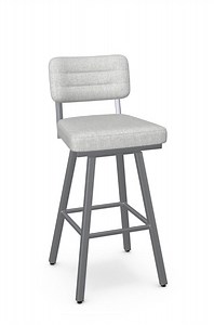 Buy Phoebe Upholstered Swivel Bar Stool with Back - Modern Seating