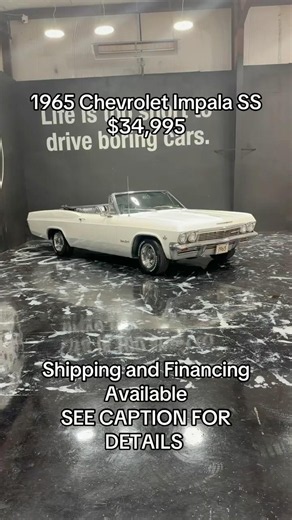 1965 Chevrolet Impala $34,995 #chevrolet #impala #convertible #chevroletimpala #classiccar