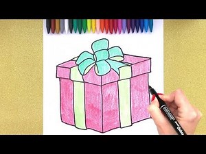 Present Drawing: How to Draw A Christmas Present 🎁|EASY drawing & coloring | Super Easy Drawing