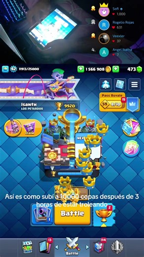 Cómo alcancé 10000 copas en Clash Royale en 3 horas