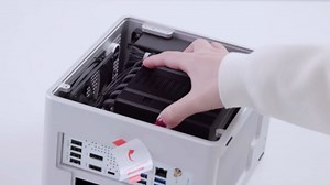 COOJ MQ6 Mini ITX PC Case for Gaming, Small Form Factor Computer Case, Compact Desktop with One-Piece Aluminum & Magnetic Mesh Side Panel for Optimized Airflow(Gray, Classic Aluminum Panel)