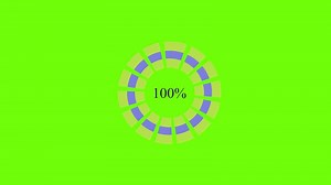 Download a green screen with a circle with the percentage 100 sign for free