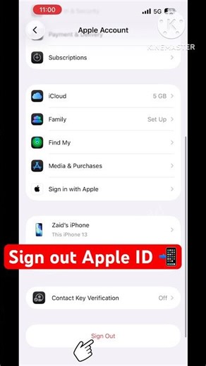 Sign out Apple 🆔 📲 || log out Apple ID || #apple#youtubeshorts #viralshorts #daily shorts y