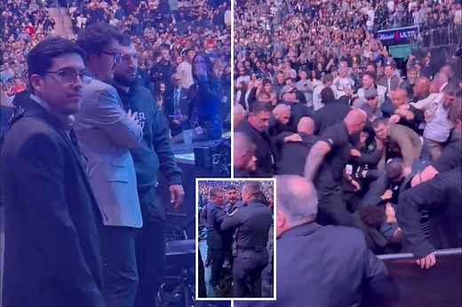 Massive brawl breaks out between Dillon Danis, Islam Makhachev's team in ugly UFC 322 scene