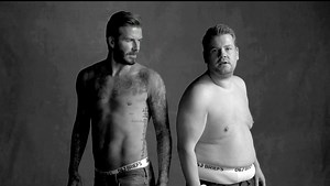 David Beckham Spoofs Underwear Ads with James Corden!