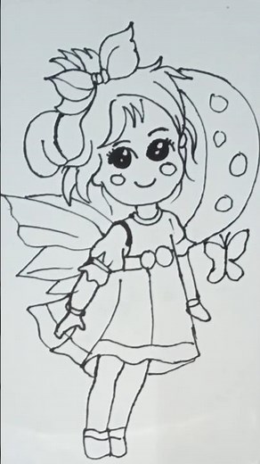 how to draw a cute girl 😍| kids drawing tutorial #shortsfeed #shorts #art